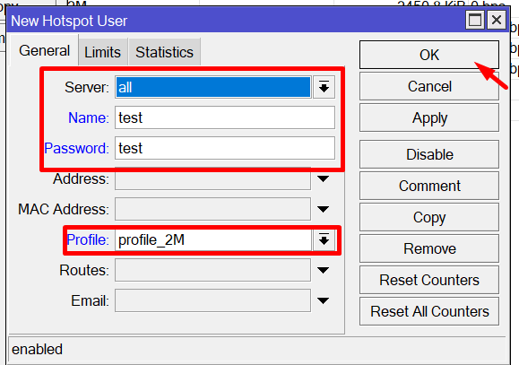 membuat user hotspot mikrotik