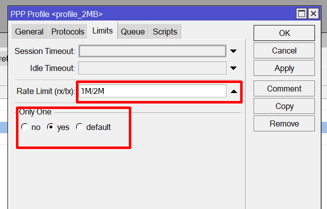setting profile pppoe