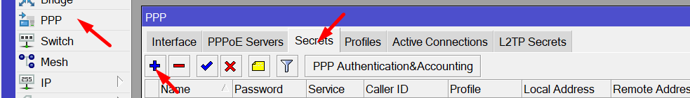 mengatur secret pppoe
