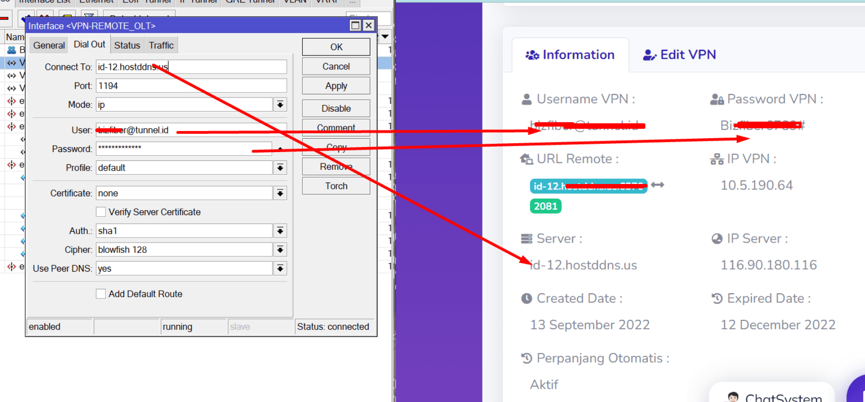 cara remote olt